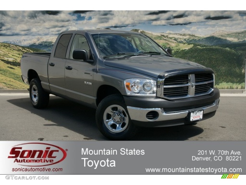 2008 Ram 1500 SXT Quad Cab 4x4 - Mineral Gray Metallic / Medium Slate Gray photo #1