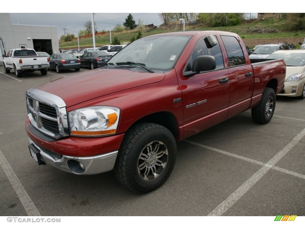 2006 Ram 1500 SLT Quad Cab 4x4 - Inferno Red Crystal Pearl / Medium Slate Gray photo #4