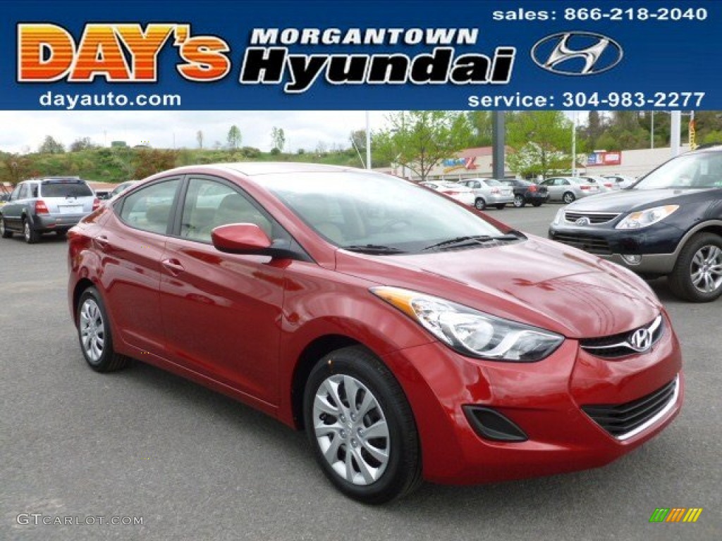 2012 Elantra GLS - Red Allure / Beige photo #1
