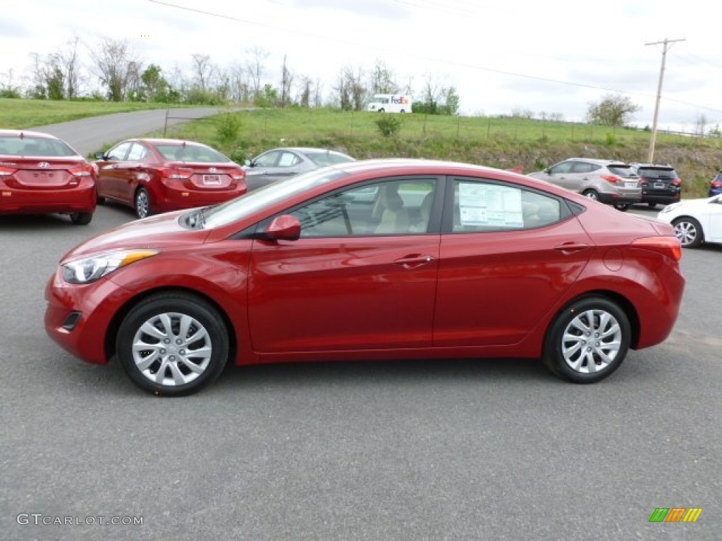 2012 Elantra GLS - Red Allure / Beige photo #4