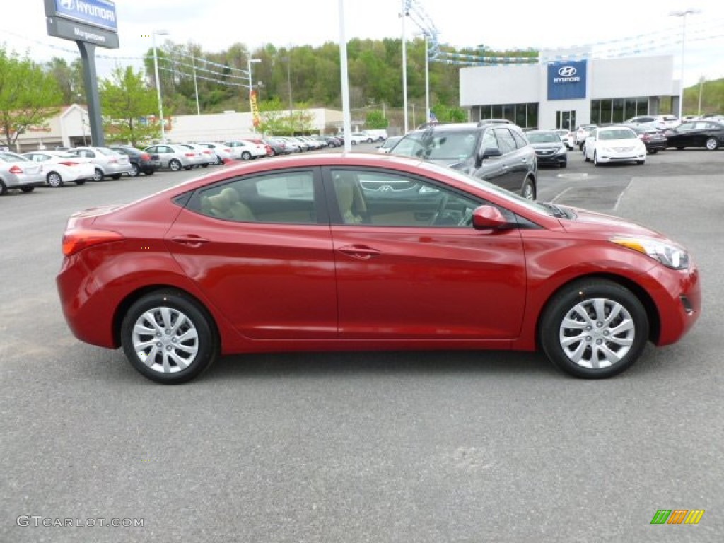 2012 Elantra GLS - Red Allure / Beige photo #8