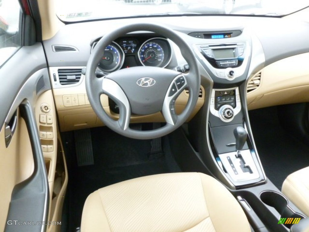 2012 Elantra GLS - Red Allure / Beige photo #14