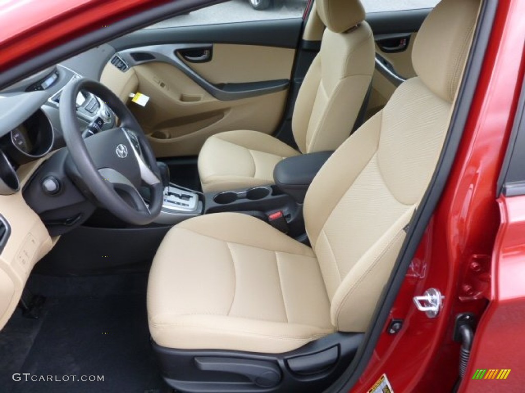 2012 Elantra GLS - Red Allure / Beige photo #15