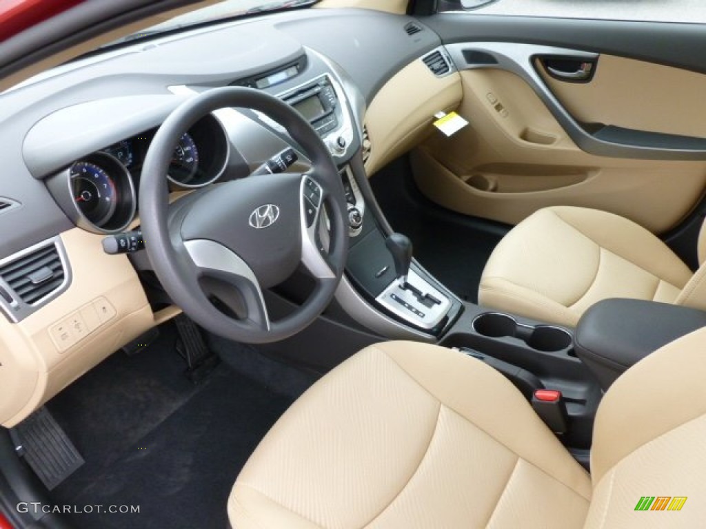 2012 Elantra GLS - Red Allure / Beige photo #16