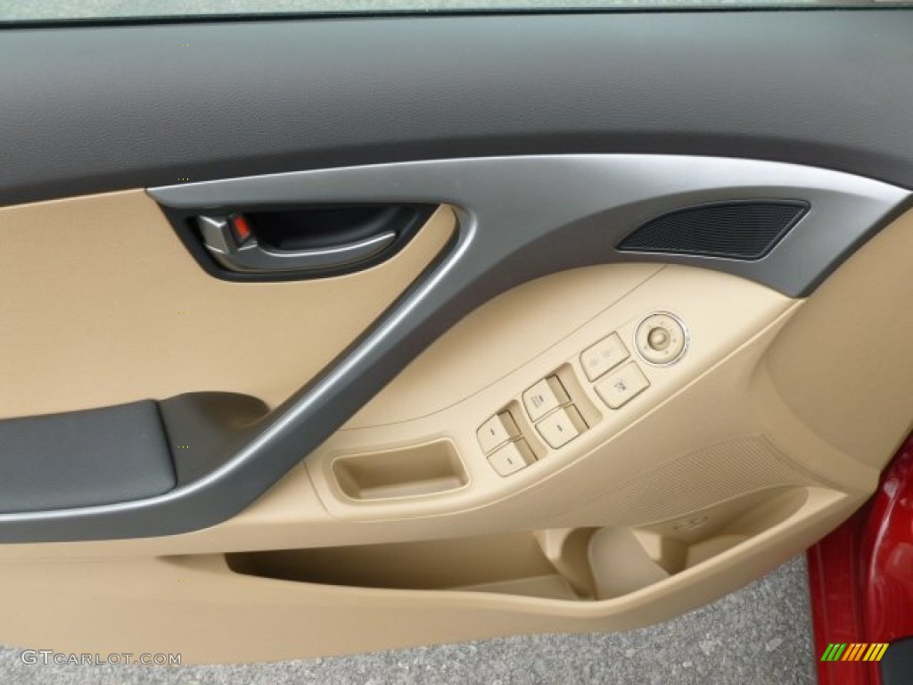 2012 Elantra GLS - Red Allure / Beige photo #17