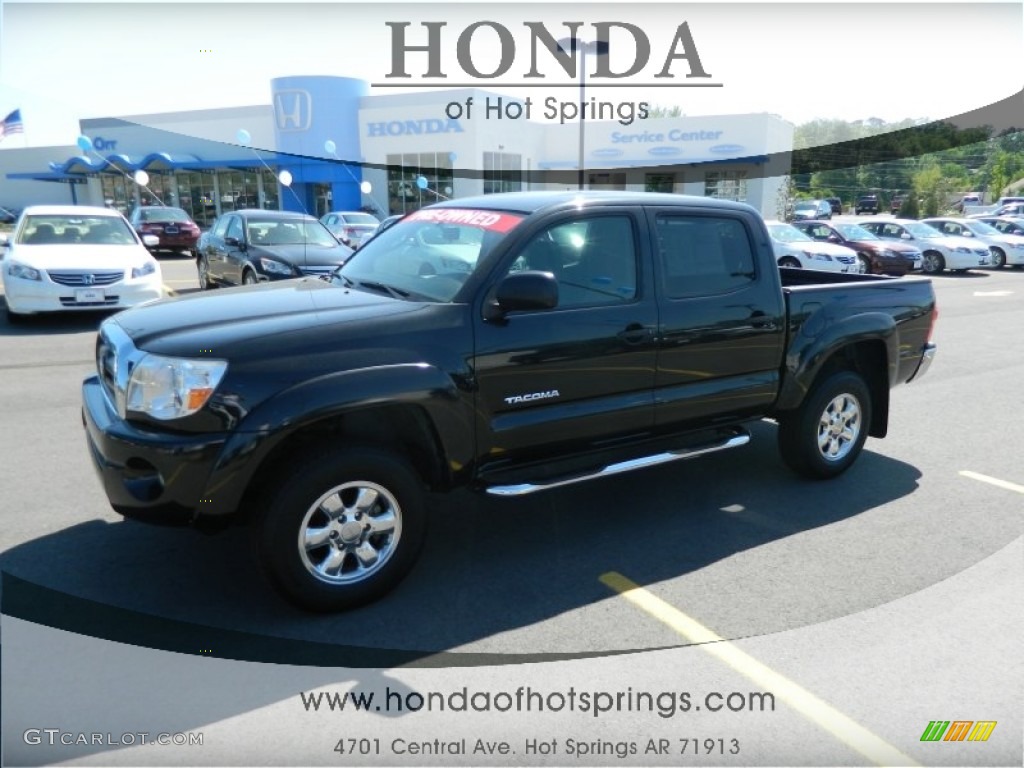 2007 Tacoma V6 SR5 PreRunner Double Cab - Black Sand Pearl / Taupe photo #1