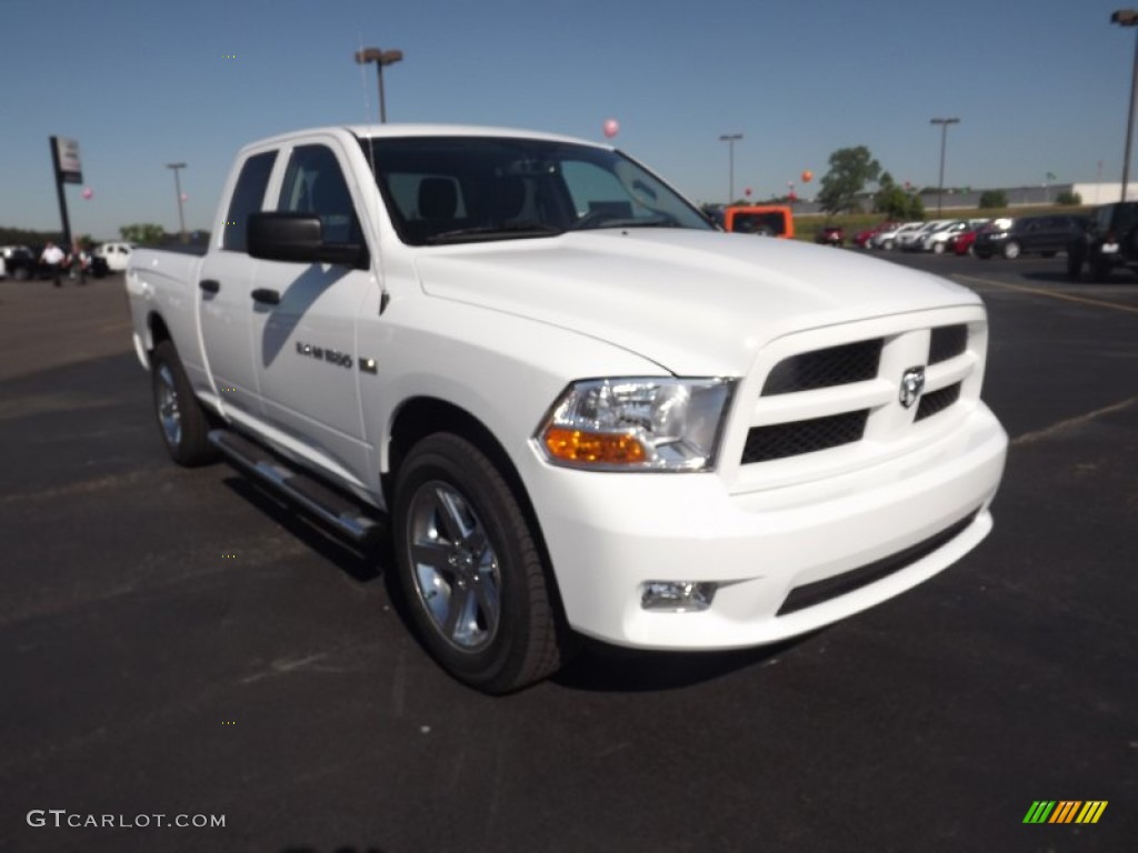 2012 Ram 1500 Express Quad Cab 4x4 - Bright White / Dark Slate Gray/Medium Graystone photo #3