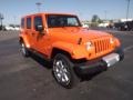 2012 Crush Orange Jeep Wrangler Unlimited Sahara 4x4  photo #3