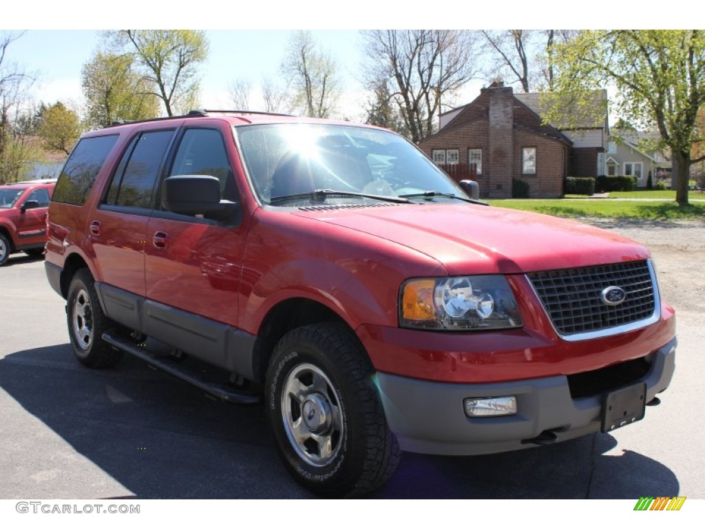 2003 Expedition XLT 4x4 - Laser Red Tinted Metallic / Flint Grey photo #18