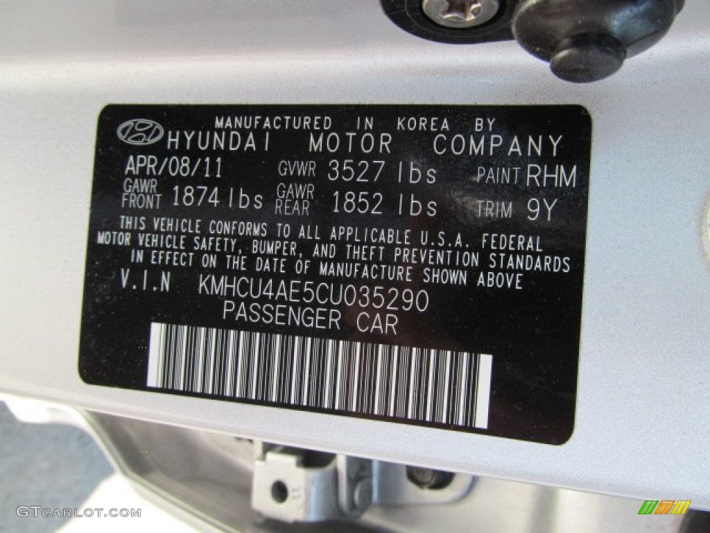 2012 Accent GLS 4 Door - Ironman Silver / Gray photo #24