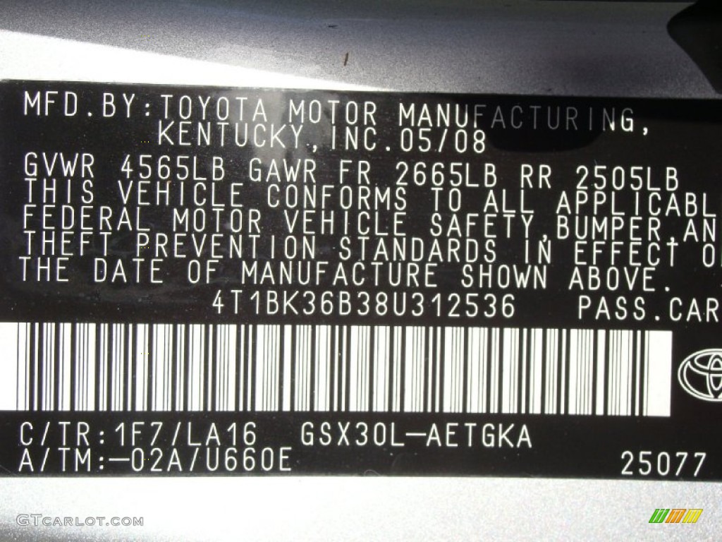 2008 Avalon XLS - Classic Silver Metallic / Ash Gray photo #31