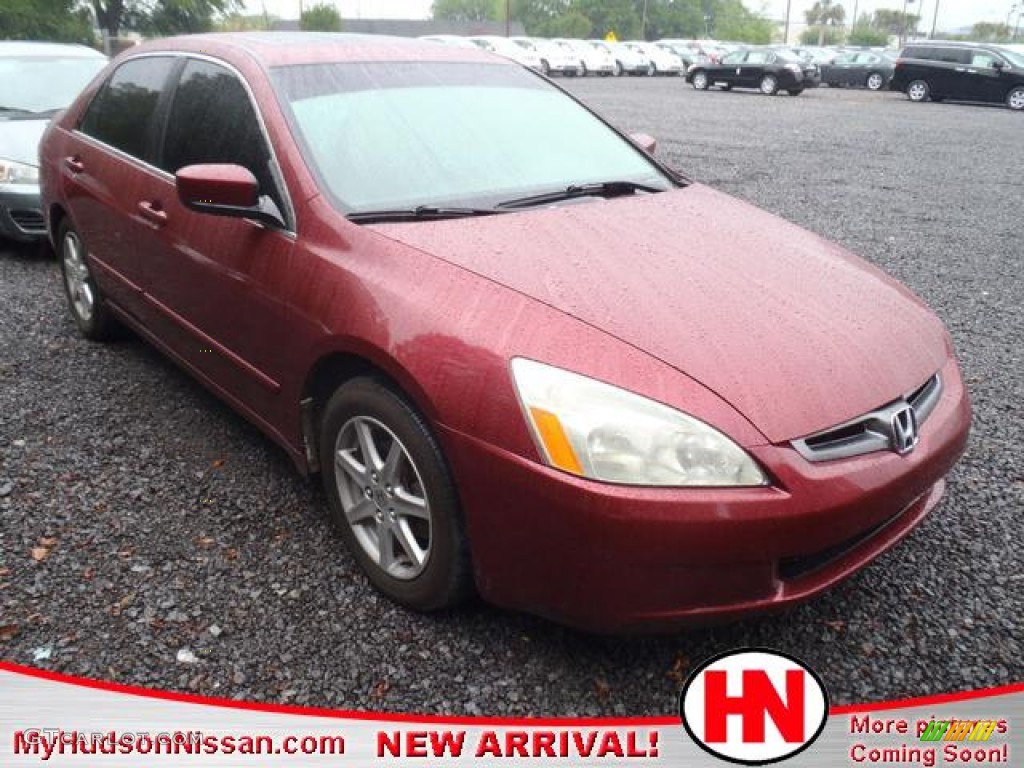 2003 Accord EX V6 Sedan - San Marino Red / Gray photo #1