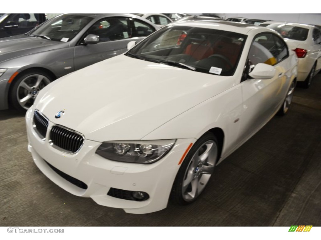 2012 3 Series 335i Coupe - Alpine White / Coral Red/Black photo #9