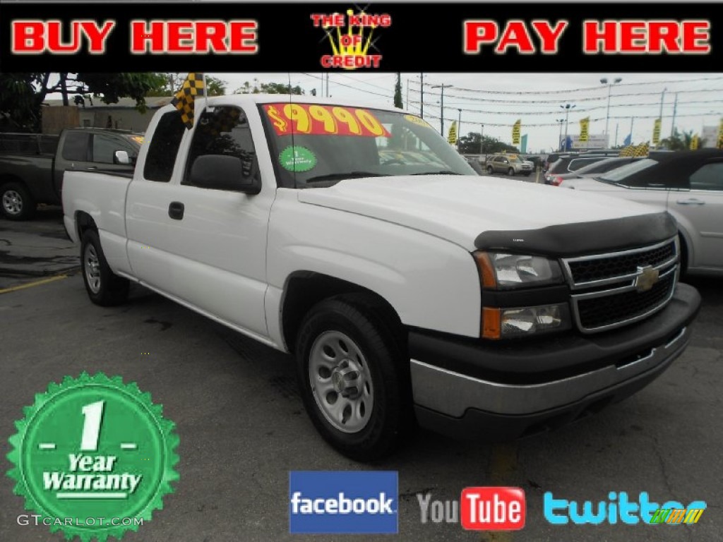 2007 Silverado 1500 Classic Work Truck Extended Cab - Summit White / Dark Charcoal photo #1