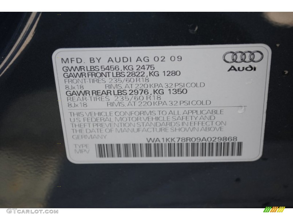 2009 Q5 3.2 Premium quattro - Meteor Gray Pearl Effect / Black photo #17