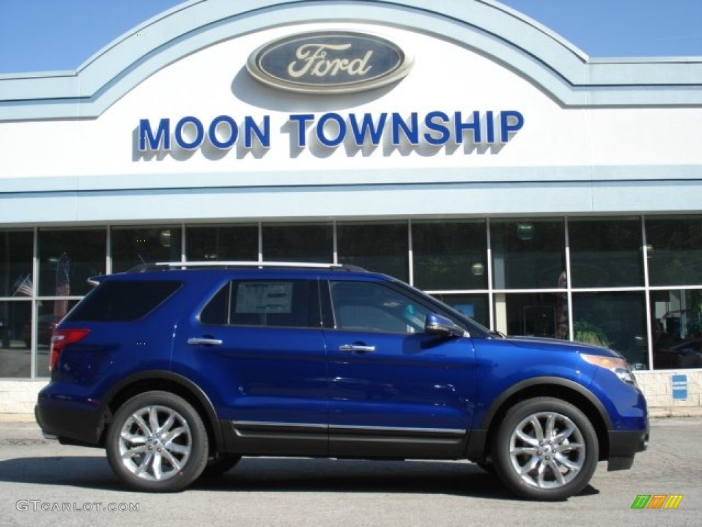 2013 Explorer Limited 4WD - Deep Impact Blue Metallic / Pecan/Charcoal Black photo #1