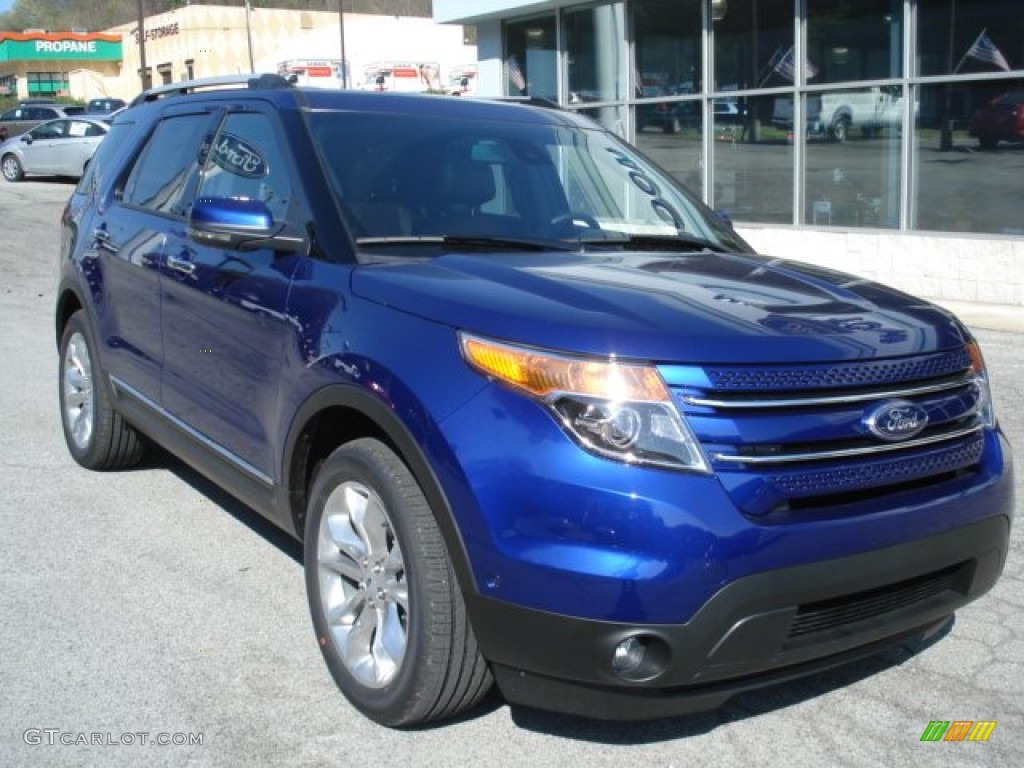 2013 Explorer Limited 4WD - Deep Impact Blue Metallic / Pecan/Charcoal Black photo #2