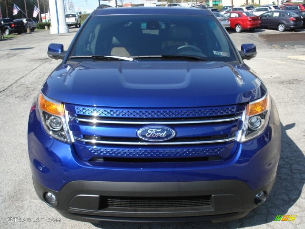 2013 Explorer Limited 4WD - Deep Impact Blue Metallic / Pecan/Charcoal Black photo #3