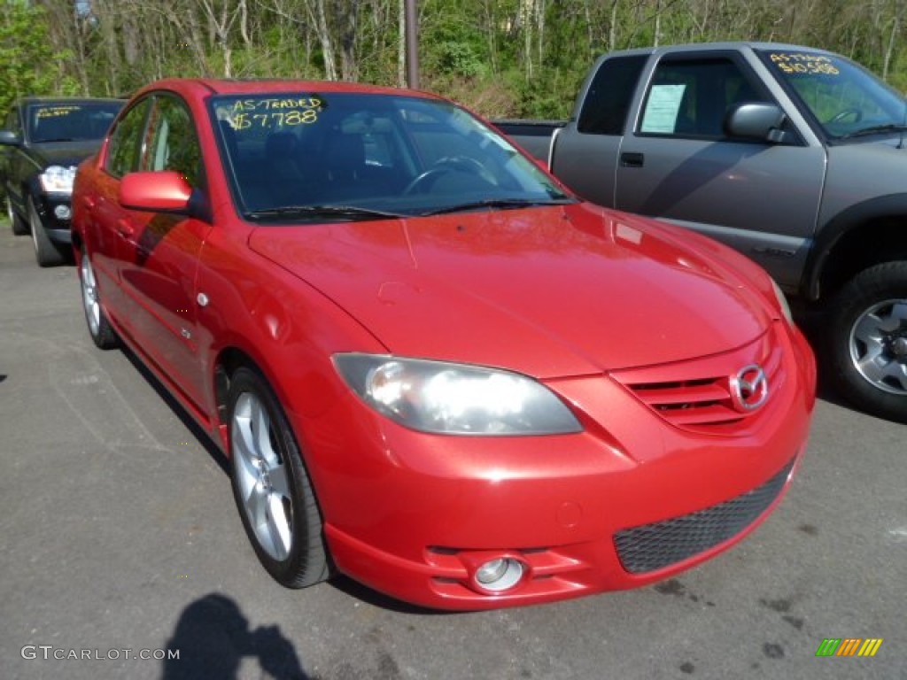 2004 MAZDA3 s Sedan - Velocity Red / Black photo #1