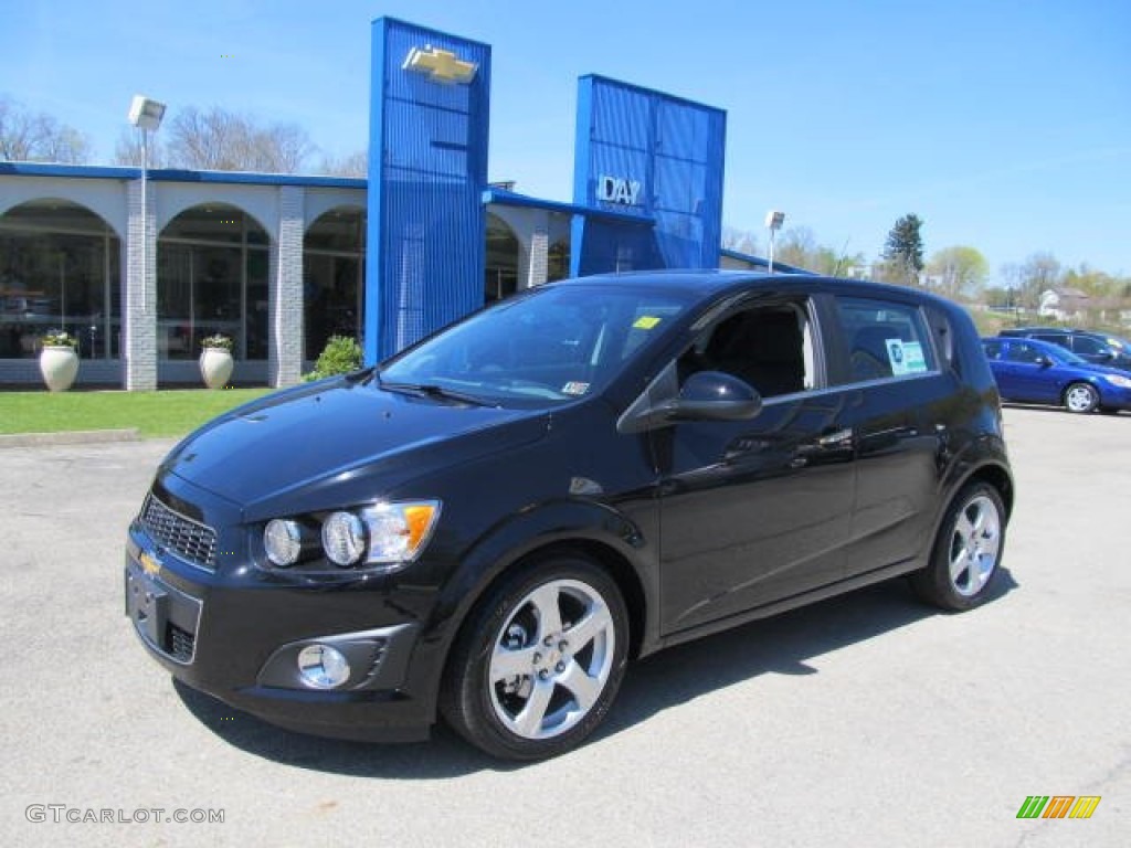 2012 Sonic LTZ Hatch - Black / Jet Black/Brick photo #1