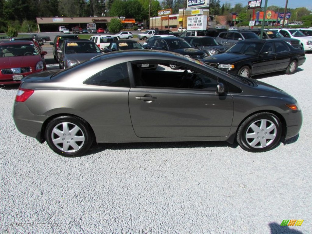 2006 Civic LX Coupe - Galaxy Gray Metallic / Gray photo #3