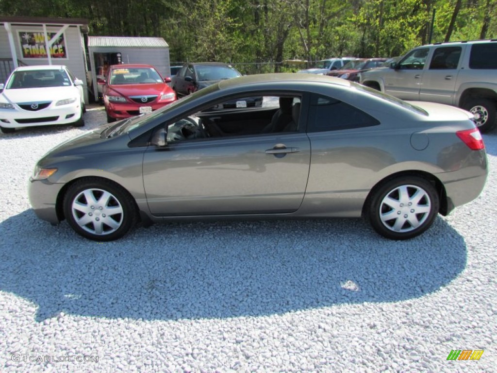 2006 Civic LX Coupe - Galaxy Gray Metallic / Gray photo #9