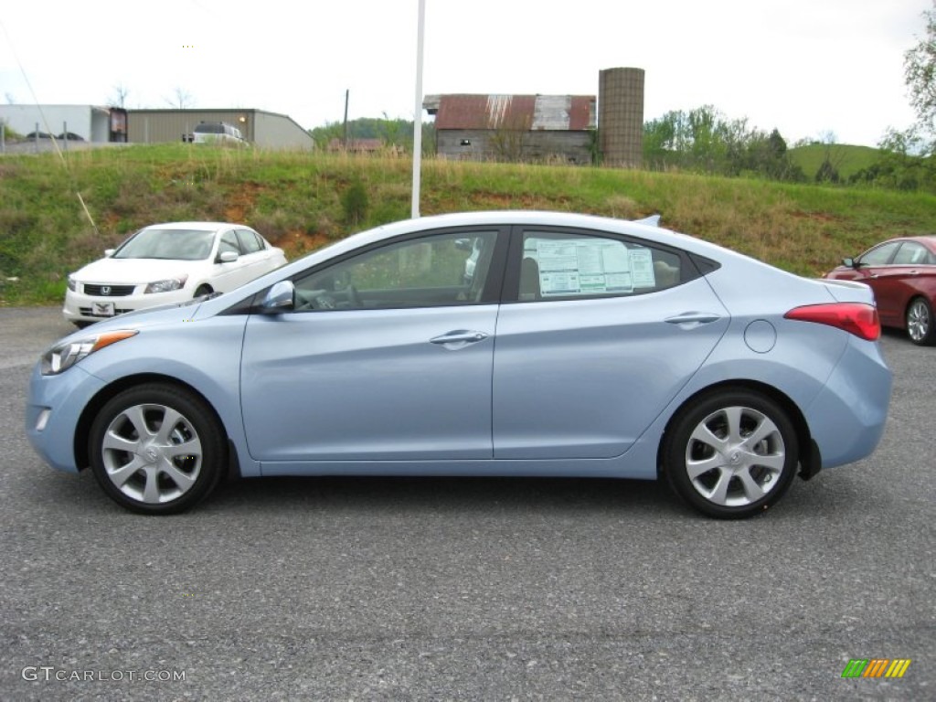 2012 Elantra Limited - Blue Sky Metallic / Beige photo #2