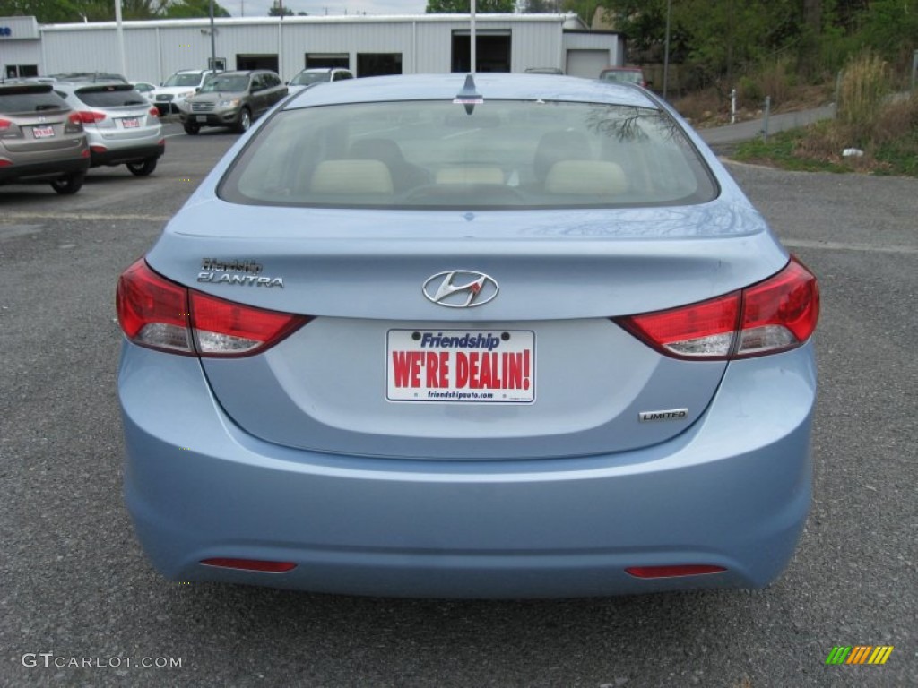 2012 Elantra Limited - Blue Sky Metallic / Beige photo #8