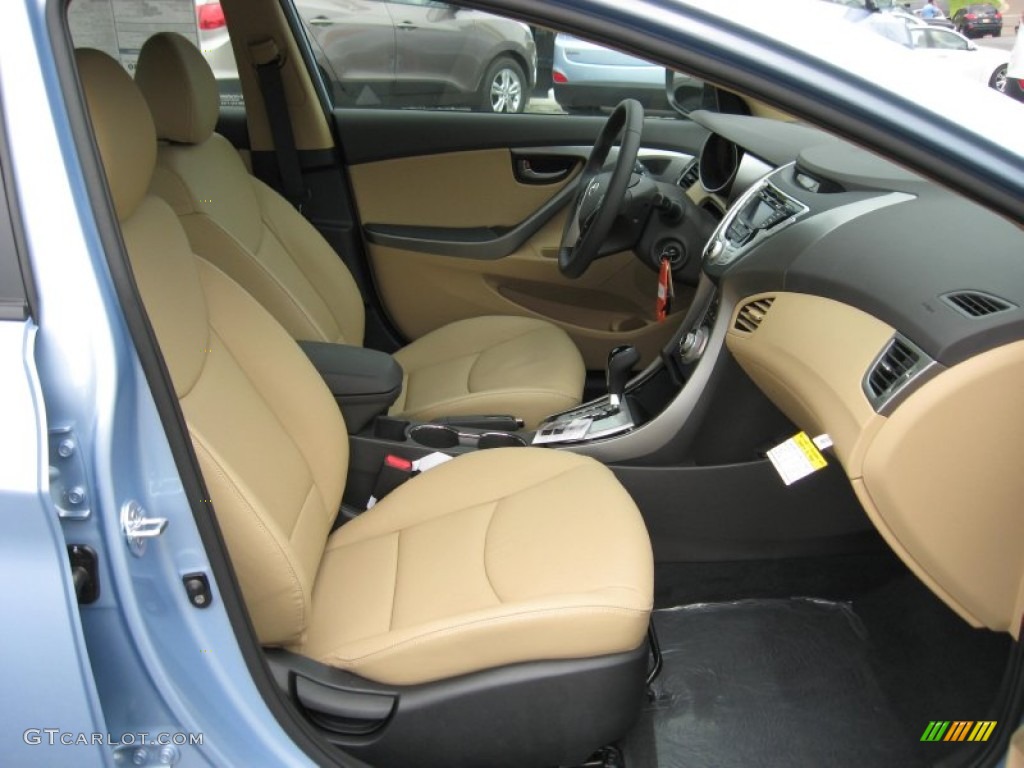 2012 Elantra Limited - Blue Sky Metallic / Beige photo #20