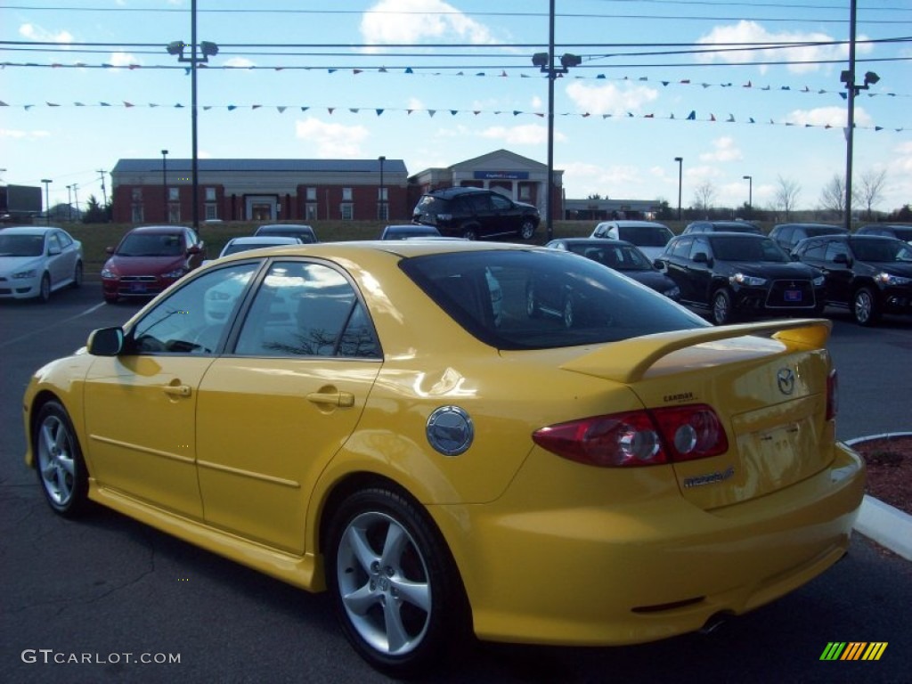 2003 MAZDA6 s Sedan - Speed Yellow / Black photo #3