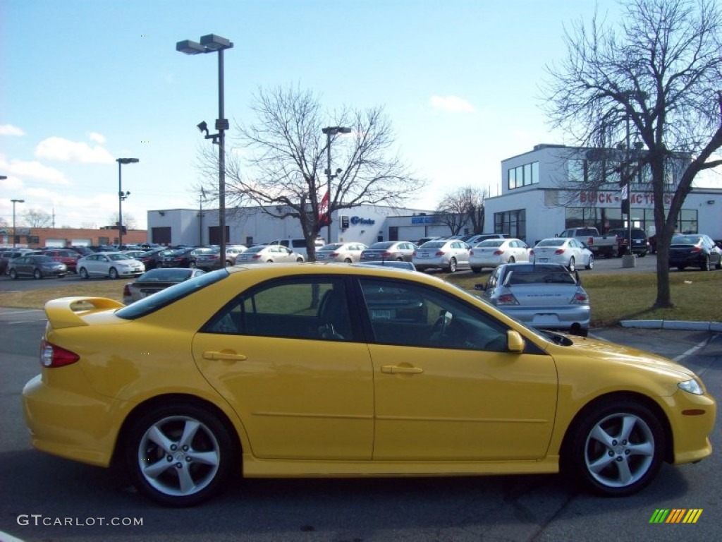2003 MAZDA6 s Sedan - Speed Yellow / Black photo #6