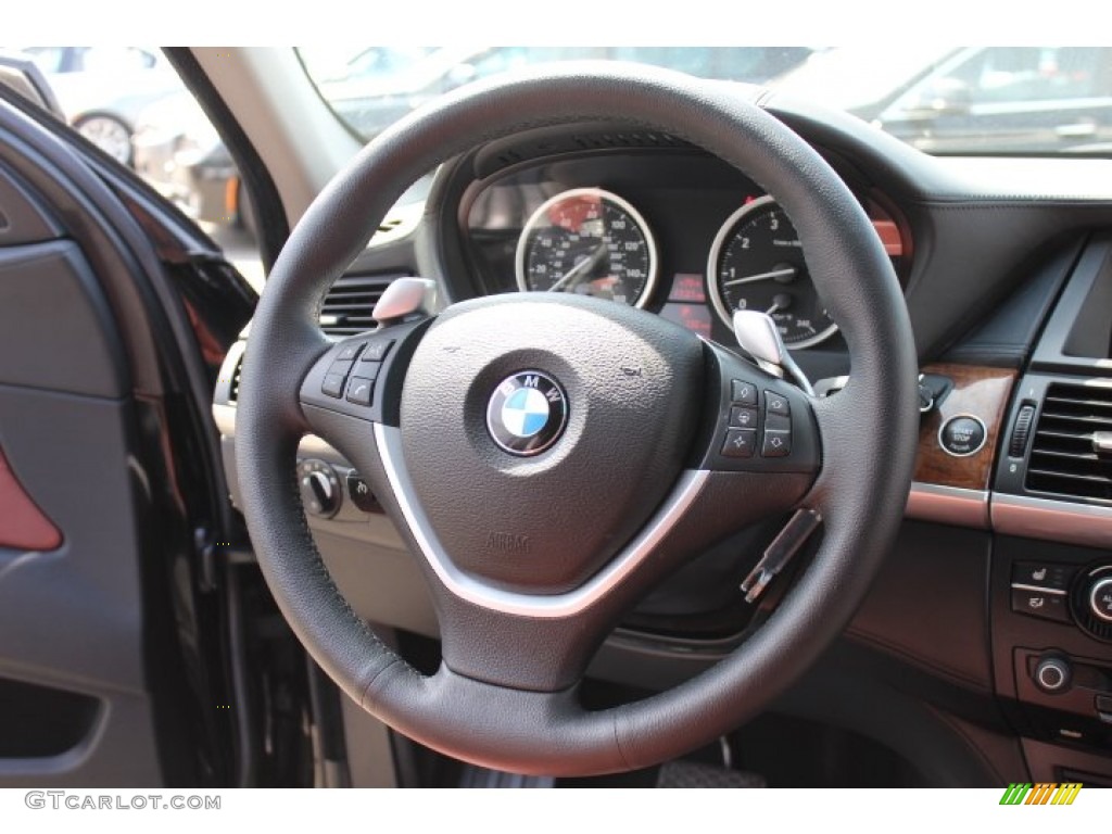 2009 BMW X6 xDrive50i Chateau Nevada Leather Steering Wheel Photo #64111071
