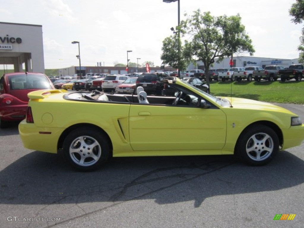 2003 Mustang V6 Convertible - Zinc Yellow / Medium Graphite photo #6