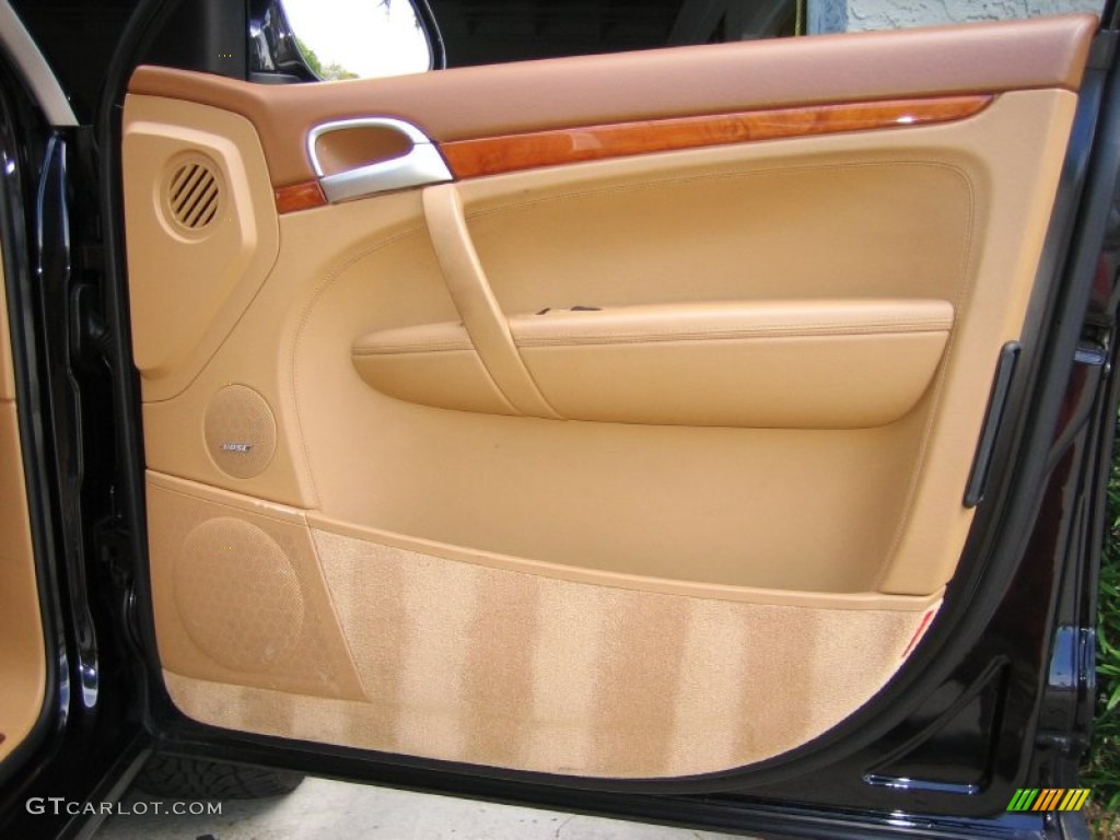 2006 Porsche Cayenne Turbo S Havanna/Sand Beige Door Panel Photo #64112640