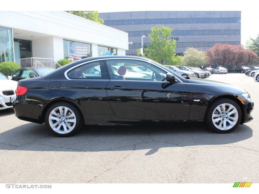 2012 3 Series 328i xDrive Coupe - Jet Black / Coral Red/Black photo #4