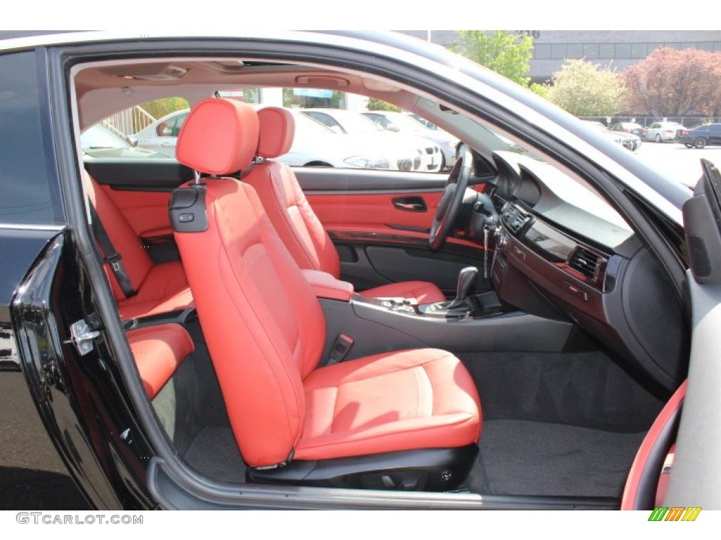 2012 3 Series 328i xDrive Coupe - Jet Black / Coral Red/Black photo #26