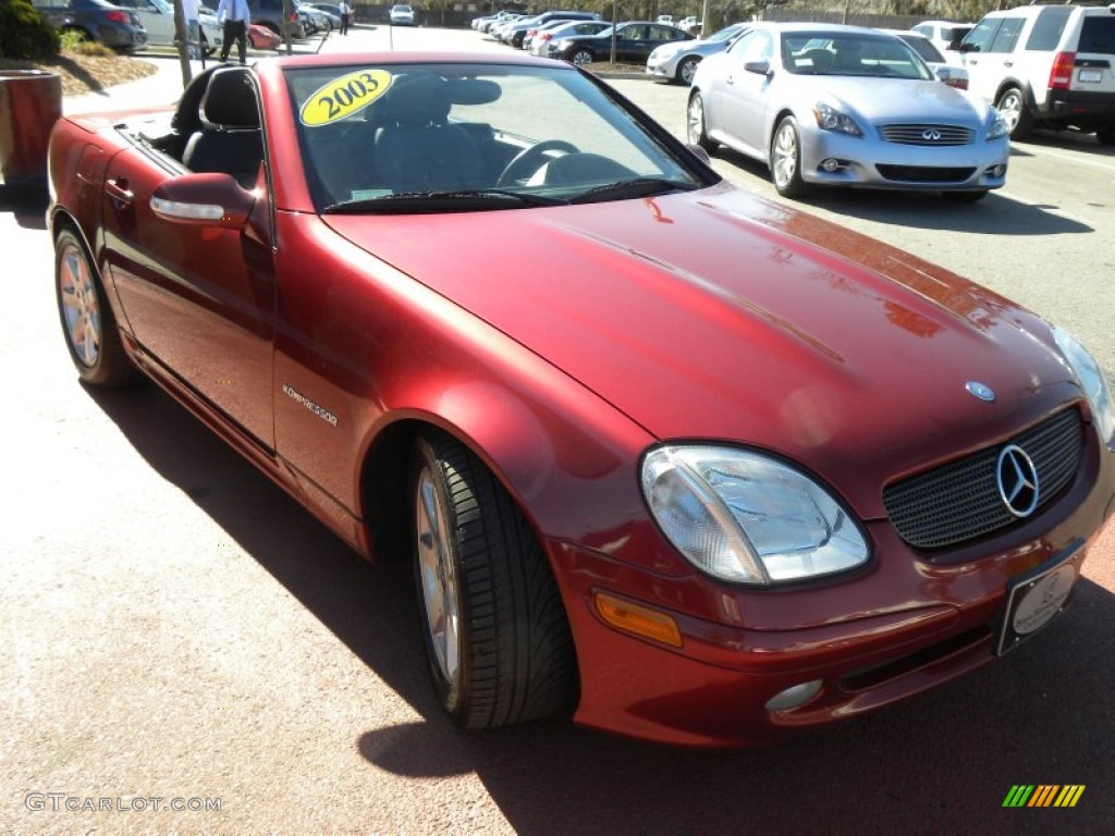 2003 SLK 230 Kompressor Roadster - Firemist Red Metallic / Charcoal photo #2