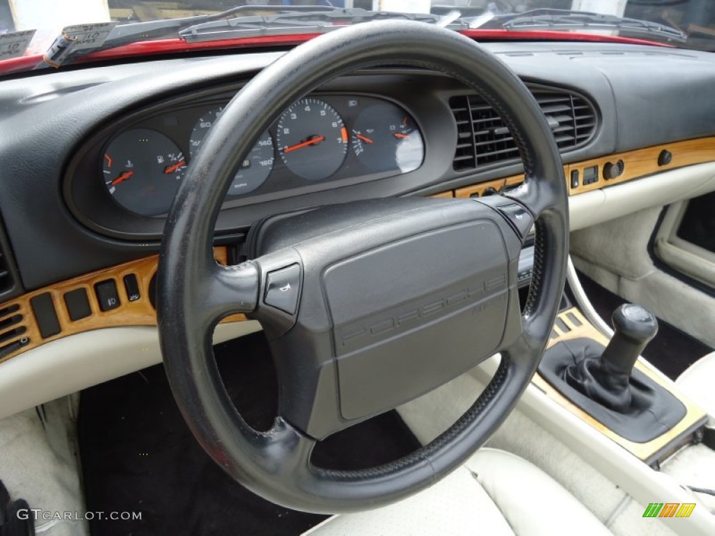 1990 Porsche 944 S2 Convertible Linen Steering Wheel Photo #64117287