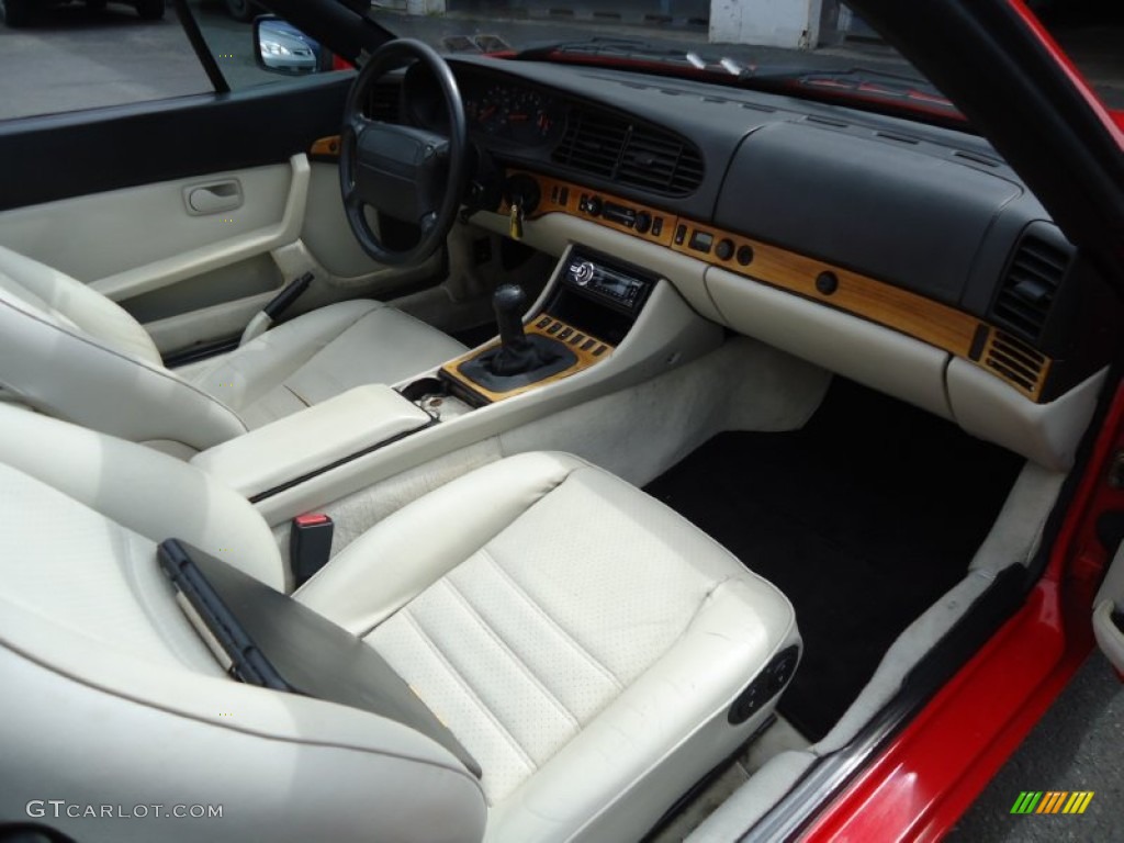 Linen Interior 1990 Porsche 944 S2 Convertible Photo #64117304