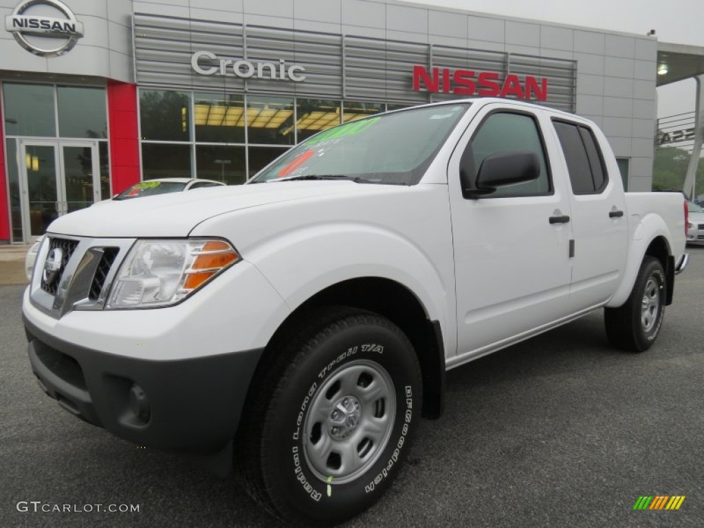 2012 Frontier S Crew Cab 4x4 - Avalanche White / Steel photo #1