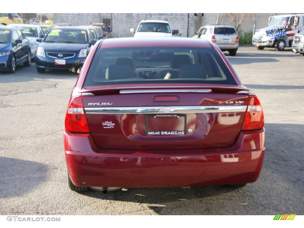 2004 Malibu LS V6 Sedan - Sport Red Metallic / Neutral photo #4