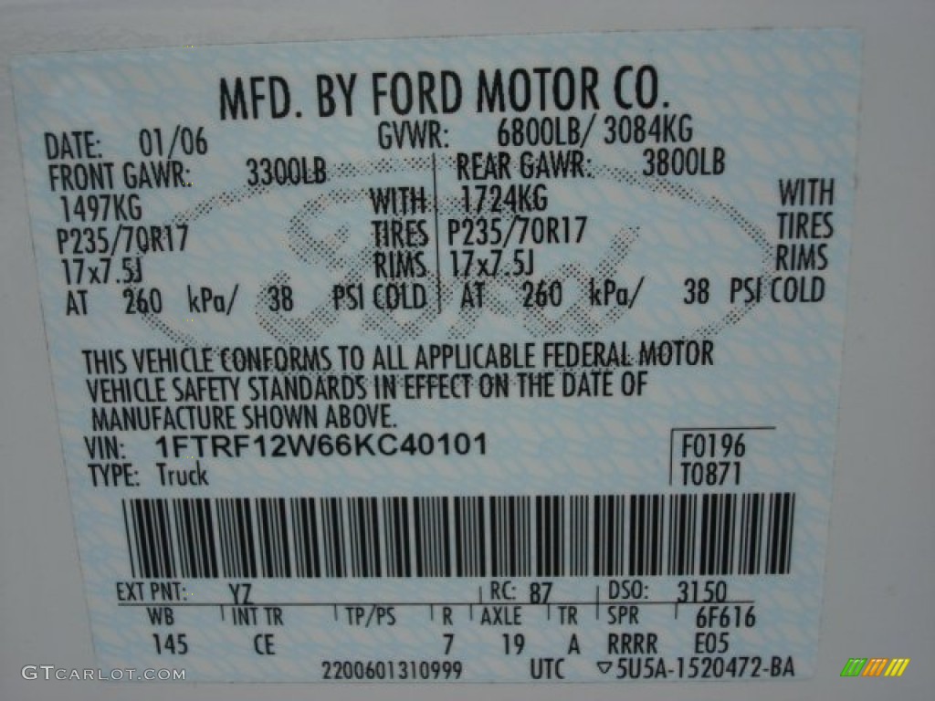 2006 F150 XL Regular Cab - Oxford White / Medium Flint photo #21