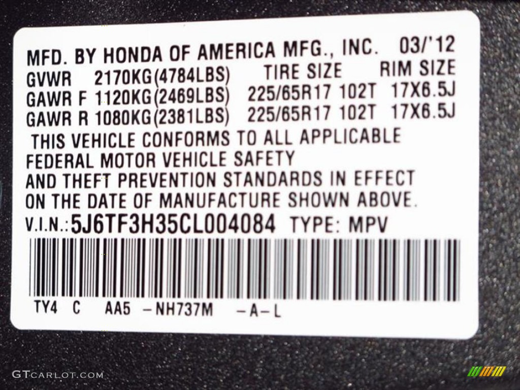 2012 Accord Color Code NH737M for Polished Metal Metallic Photo #64133053