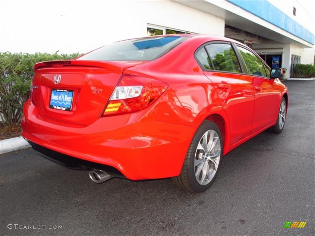 2012 Civic Si Sedan - Rallye Red / Black photo #3