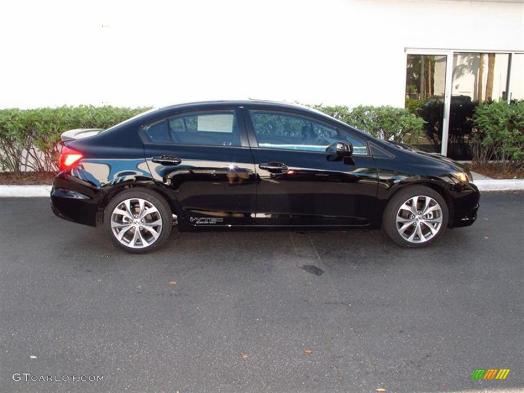 2012 Civic Si Sedan - Crystal Black Pearl / Black photo #2