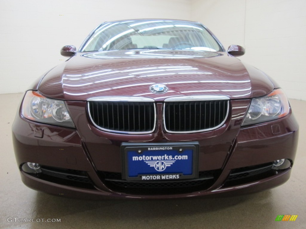 2007 3 Series 328xi Sedan - Barbera Red Metallic / Beige photo #3