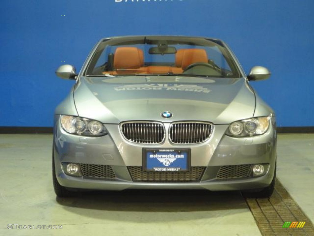 2009 3 Series 335i Convertible - Space Grey Metallic / Coral Red/Black Dakota Leather photo #2