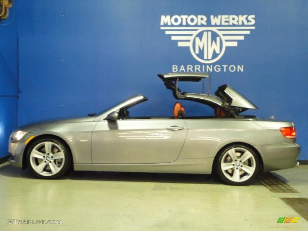 2009 3 Series 335i Convertible - Space Grey Metallic / Coral Red/Black Dakota Leather photo #8