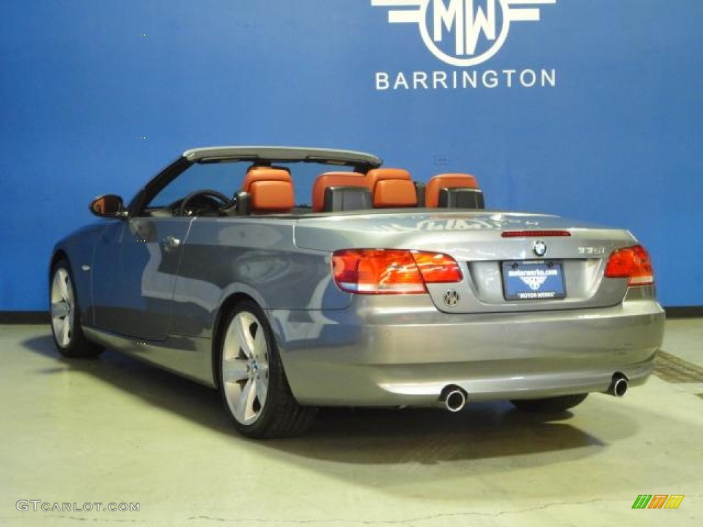 2009 3 Series 335i Convertible - Space Grey Metallic / Coral Red/Black Dakota Leather photo #10