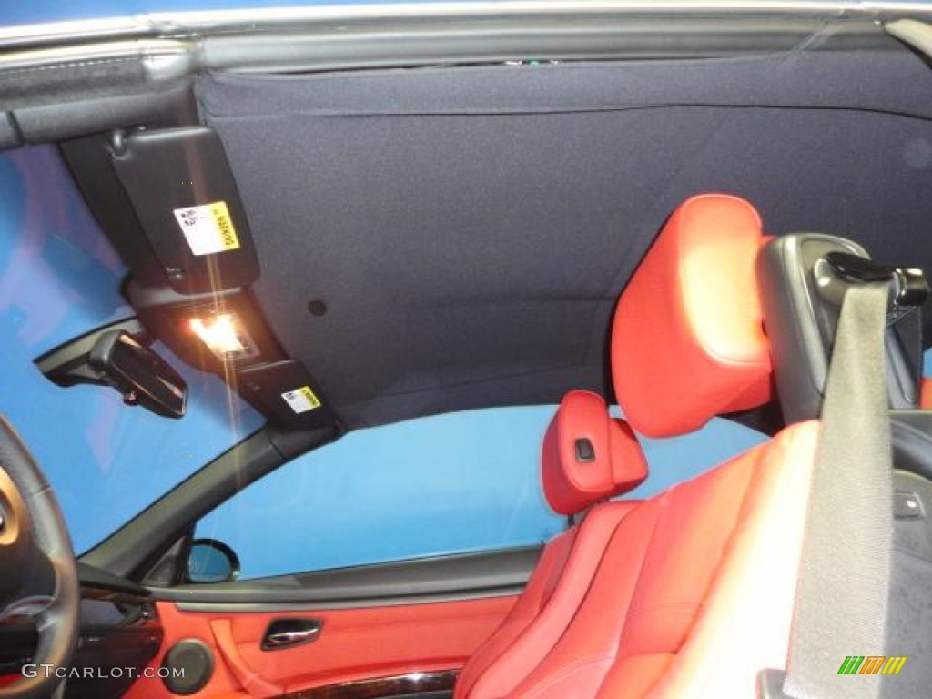 2009 3 Series 335i Convertible - Space Grey Metallic / Coral Red/Black Dakota Leather photo #22